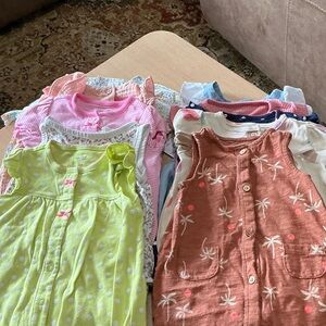 Kids One-Piece Sleeveless Rompers Pack - Lime Green & Rust